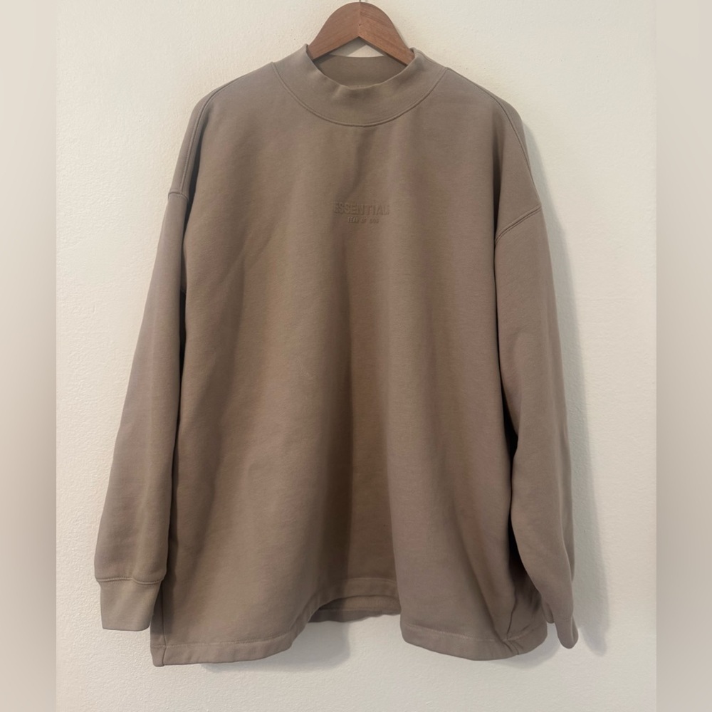 Fear of God Essentials Relaxed Crewneck Smoke Sweatshirt Loose Mens Size Large